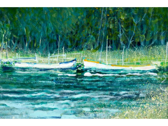 Dominique Dorie (France, B.1958) Oil On Canvas, River Banks In The Loire 