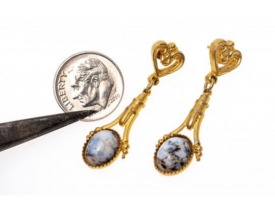 Interesting Fashion Jewelry, Two Pairs Of Earrings And Ring, Size 7