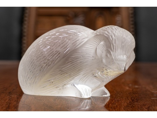 Adorable French, Lalique Frosted Crystal Hedgehog