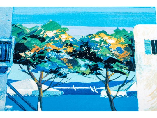 Kerfily (France, B.1948) Serigraph, Greek Island Street