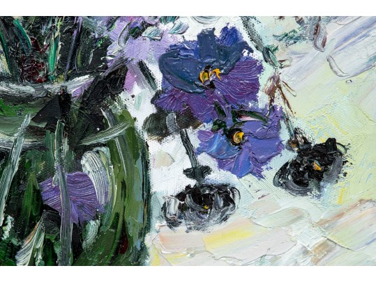 Vinci, Signed Oil On Canvas, Vase Of Flowers