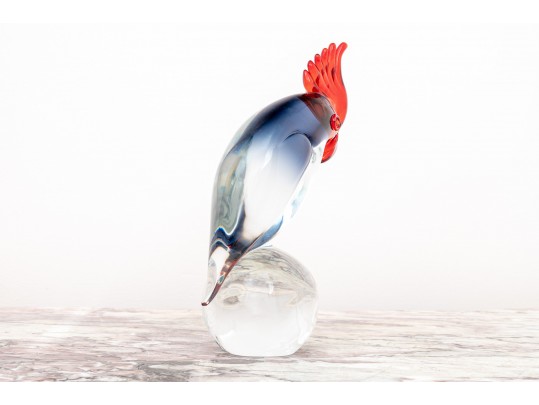 Impressive, Murano Quality, Hand Blown Glass Bird Of Paradise