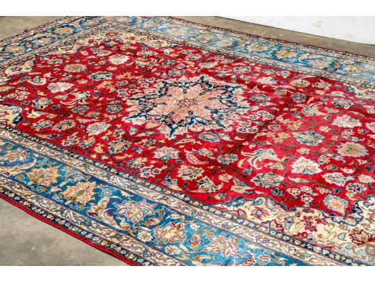Large Hand Knotted Wool Persian Carpet  12' X 8'
