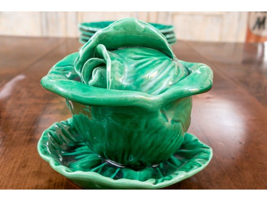 Attractive Set Of Green Ceramic Ware