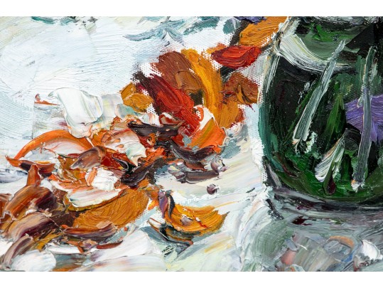 Vinci, Signed Oil On Canvas, Vase Of Flowers