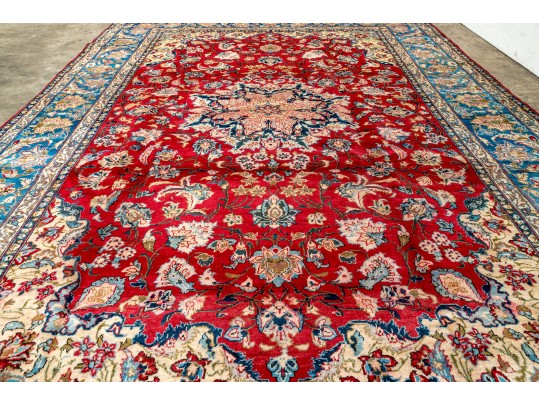 Large Hand Knotted Wool Persian Carpet  12' X 8'