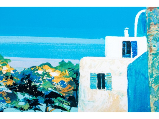 Kerfily (France, B.1948) Serigraph, Greek Island Street