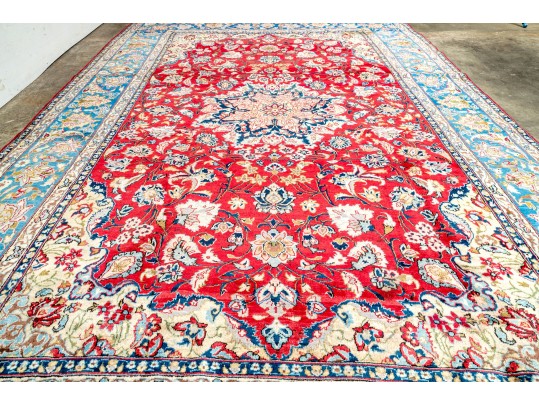 Large Hand Knotted Wool Persian Carpet  12' X 8'