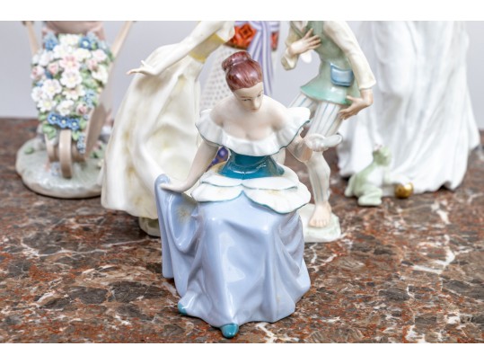 Fabulous Collectible Lot Of 5 English & Continental Assorted Makers Ceramic Figures 