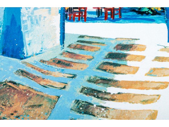 Kerfily (France, B.1948) Serigraph, Greek Island Street