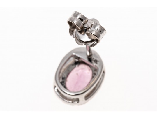 14K Pink Tourmaline & Diamond Petit Halo Earrings
