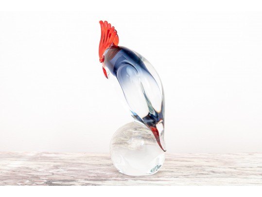 Impressive, Murano Quality, Hand Blown Glass Bird Of Paradise