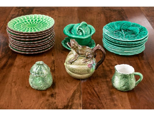 Attractive Set Of Green Ceramic Ware
