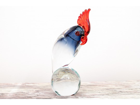Impressive, Murano Quality, Hand Blown Glass Bird Of Paradise