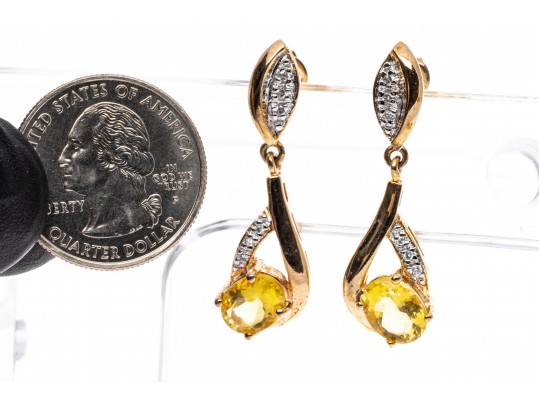 Sterling Vermeil Pendant, Earrings And Ring, Size 8.75