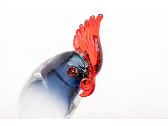 Impressive, Murano Quality, Hand Blown Glass Bird Of Paradise