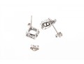 10k White Gold Checkerboard Cut Aquamarine Stud Earrings, App. 1.52 TCW