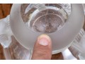 Elegant French, Lalique Footed Crystal Bowl With 5 Frosted Glass Owls 