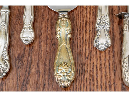 Lovely Lot Of Silver Handed Serving Pieces With Stainless Steel Blades And Sheers