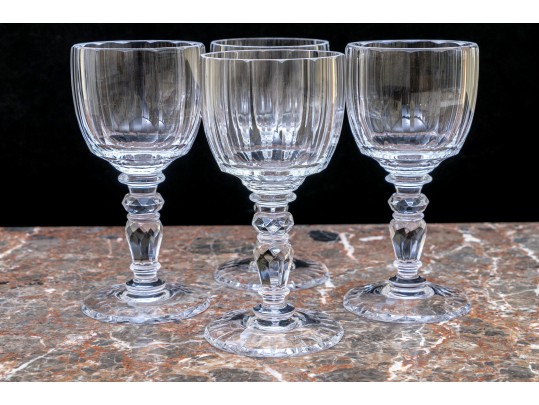 4 Beautifully Crafted Moser Crystal Goblets