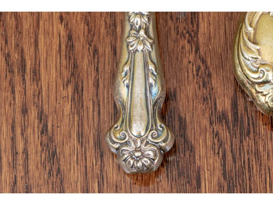 Lovely Lot Of Silver Handed Serving Pieces With Stainless Steel Blades And Sheers
