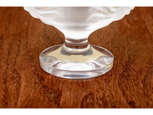 Fabulous French, Lalique Crystal Tete De Lion Pattern, Footed Cigarette Bowl