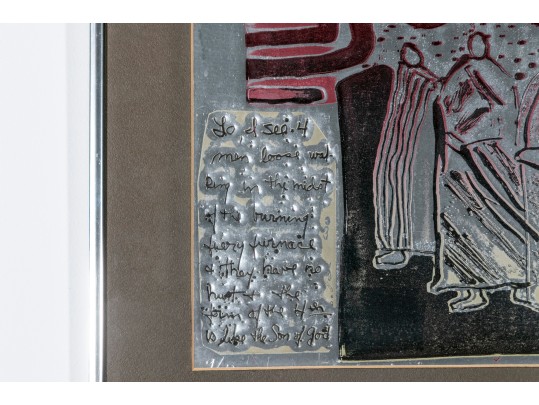Intriguing Mixed Media Figural Work Of Art, Signed