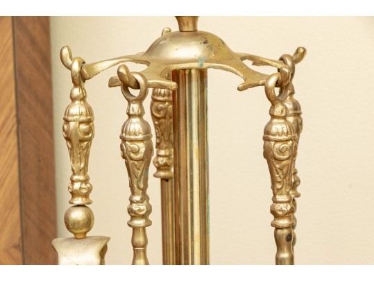 Brass And Stone Fireplace Tools
