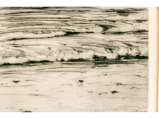 Robert Hogg Nisbet (Am., 1879-1971, CT) Etching, Rolling Surf