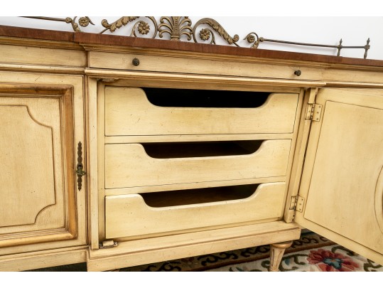 Vintage Luxury Karges Buffet French Country Cottage Gold Gilt Wood Sideboard