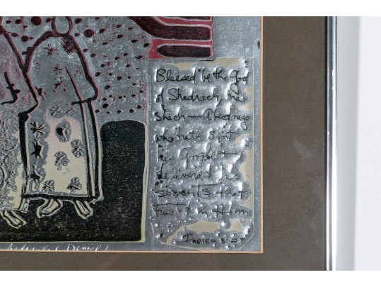 Intriguing Mixed Media Figural Work Of Art, Signed