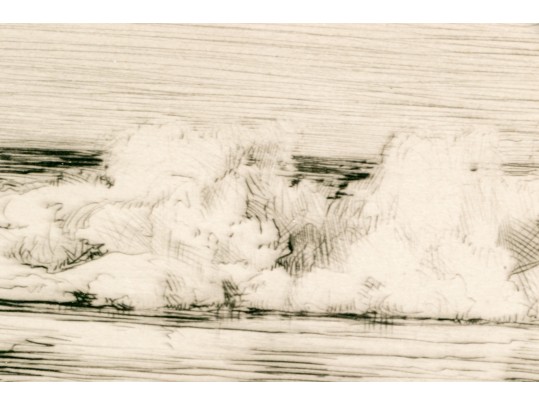 Robert Hogg Nisbet (Am., 1879-1971, CT) Etching, Rolling Surf