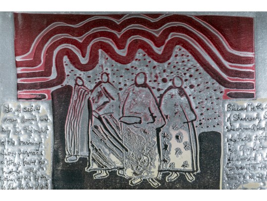 Intriguing Mixed Media Figural Work Of Art, Signed