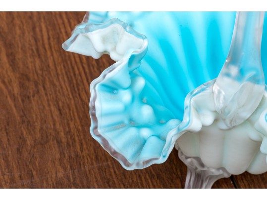 Handblown Glass Footed Basket