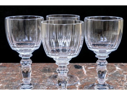 4 Beautifully Crafted Moser Crystal Goblets