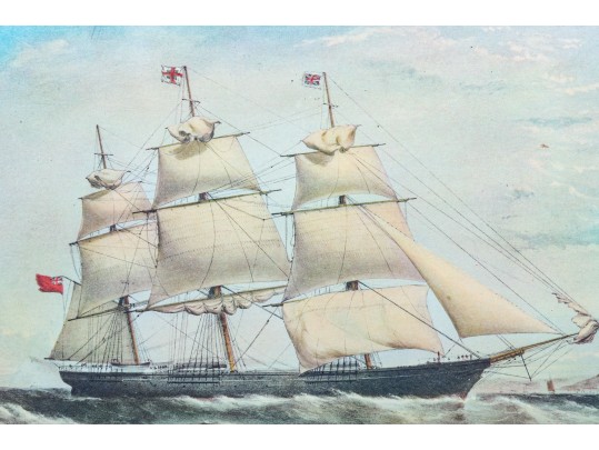 Pair Of Decorative Nautical Prints In Handsome Frames