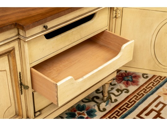 Vintage Luxury Karges Buffet French Country Cottage Gold Gilt Wood Sideboard