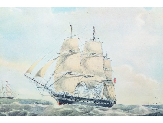 Pair Of Decorative Nautical Prints In Handsome Frames