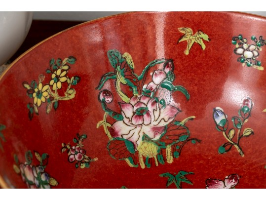 An Assembled Three Piece Asian Inspired Porcelain Garniture 