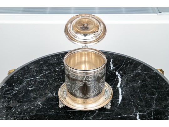 Antique English Silver Plated Biscuit Jar