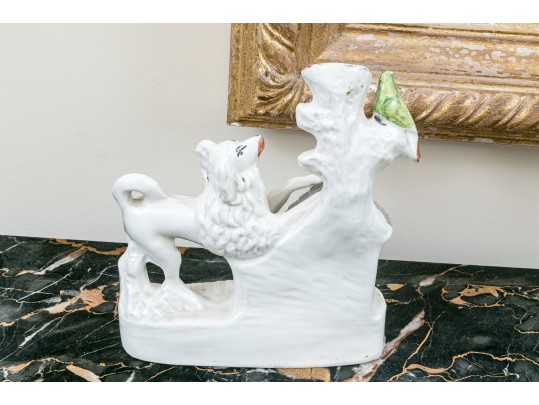 English Victorian Staffordshire Style Poodle Spill Vase