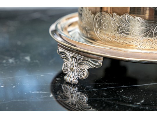 Antique English Silver Plated Biscuit Jar