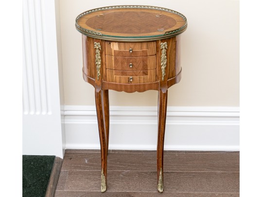 Vintage Brass Mounted Oval French Style Stand