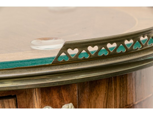 Vintage Brass Mounted Oval French Style Stand