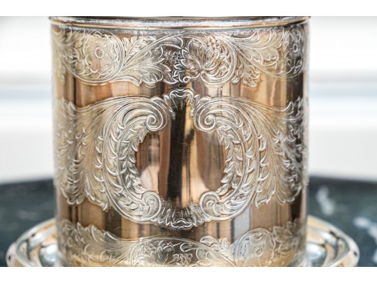 Antique English Silver Plated Biscuit Jar