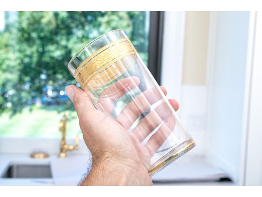 Collection Of 20th Century Semi Antique Gilt Banded Tumblers