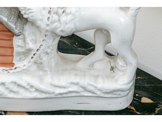 English Victorian Staffordshire Style Poodle Spill Vase