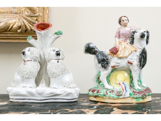 Two Miniature English Staffordshire Figures