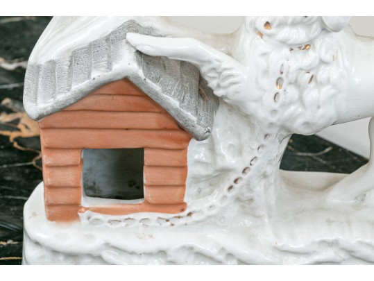 English Victorian Staffordshire Style Poodle Spill Vase