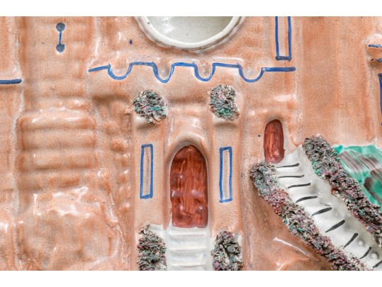 Two Antique - Staffordshire - Castle - Pocket Watch Holders